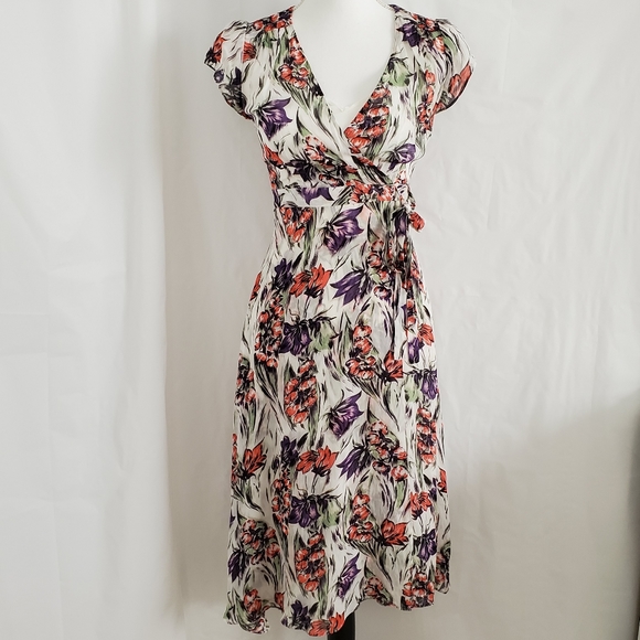 Anthropologie Maeve Floral Wrap Dress Sz 0 - Picture 4 of 13